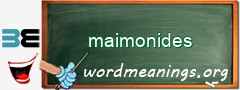 WordMeaning blackboard for maimonides